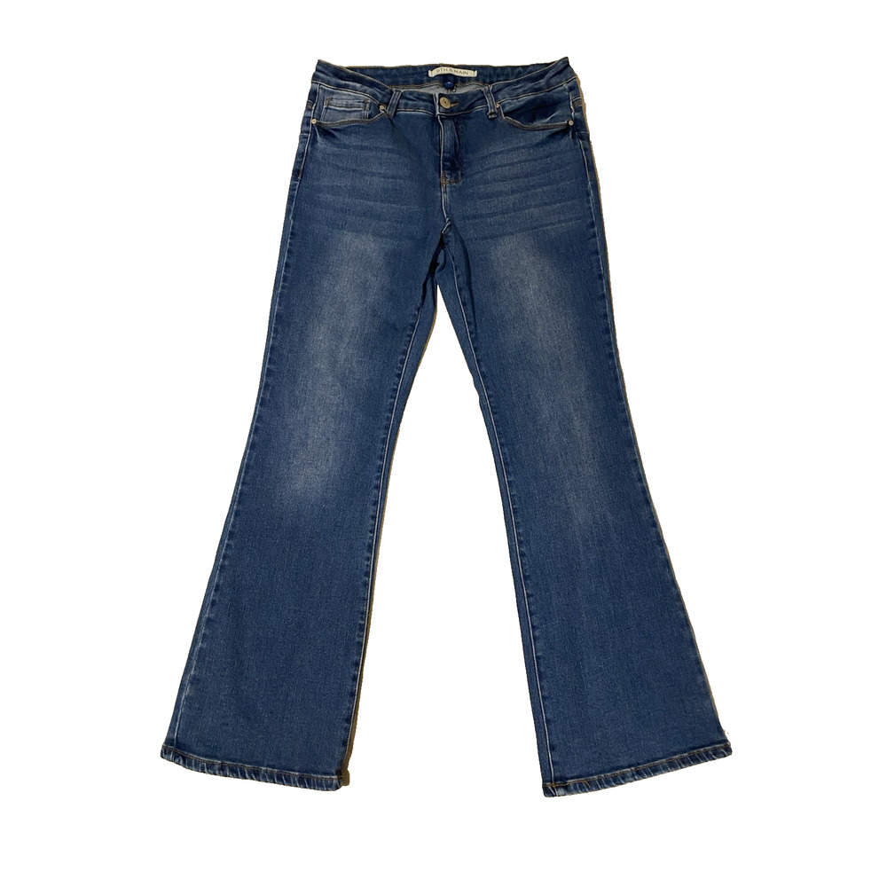 9th & Main Womens Bootcut Stretch Jeans Size 16 Mid-Rise Dark Denim 32x31